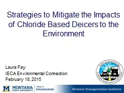 Strategies to Mitigate the Impacts of Chloride Based Deicer
