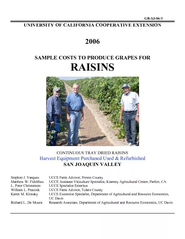SAMPLE COSTS TO PRODUCE GRAPES FOR