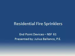 Residential Fire Sprinklers