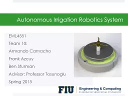 Autonomous Robotics Sprinkler System