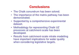 Flow and Transport in the Chalk Unsaturated Zone Results from NERCs LOCAR research programme