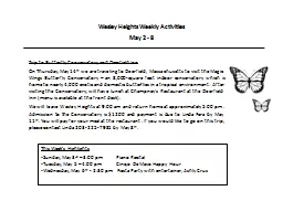 Wesley Heights Weekly Activities