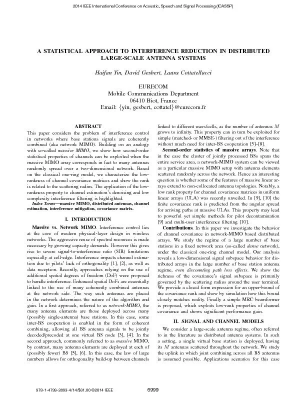 ASTATISTICALAPPROACHTOINTERFERENCEREDUCTIONINDISTRIBUTEDLARGE-SCALEANT