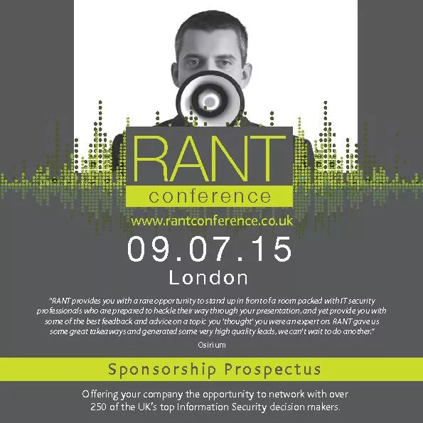 About RANT ConferenceThe RANT Conference is a very popular, impactful,