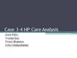Case 3-4 HP Care Analysis