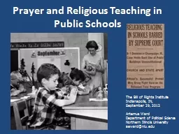 Prayer and Religious Teaching in Public Schools