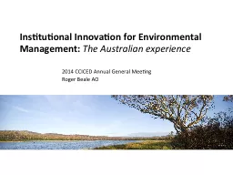 Institutional Innovation for Environmental Management:
