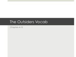 The Outsiders Vocab