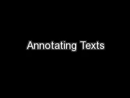 Annotating Texts