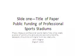 Slide one—Title of Paper