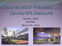 Site Analysis of Proposed L.A.  County NFL Stadiums