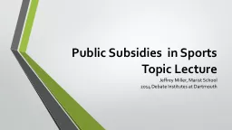 Public Subsidies  in Sports