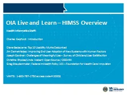 OIA Live and Learn – HIMSS Overview
