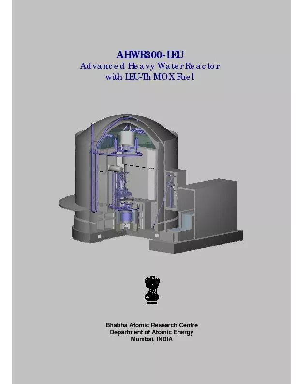Advanced Heavy Water Reactor  with LEU-Th MOX FuelDepartment of Atomic