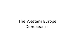 The Western Europe Democracies