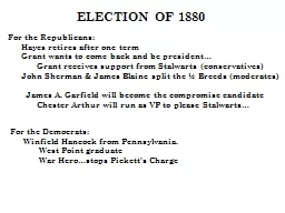 ELECTION OF 1880