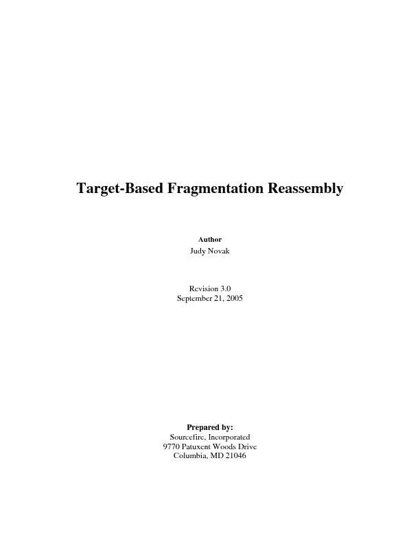 Target-Based Fragmentation Reassembly  Author Judy Novak  Revision 3.0