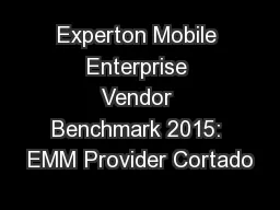 Experton Mobile Enterprise Vendor Benchmark 2015: EMM Provider Cortado