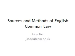 Sources and Methods of English Common Law
