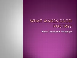 What Makes Good Poetry?
