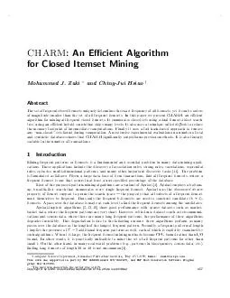 siam  page CHARM  An Ecient Algorithm for Closed Itemset Mining MohammedJ
