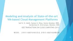 Modeling and Analysis of State-of-the-art VM-based Cloud Ma