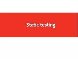 Static testing