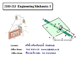 2103-213  Engineering Mechanics I