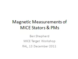 Magnetic Measurements of MICE Stators & PMs