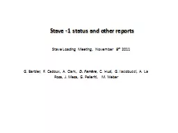 Stave -1 status and other reports