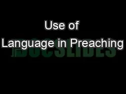 Use of Language in Preaching