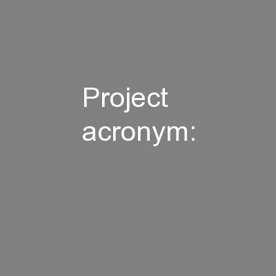 Project acronym: