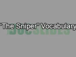 “The Sniper” Vocabulary