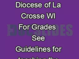 Office of Catechesis  Evangelization and Catholic Schools  Diocese of La Crosse WI For