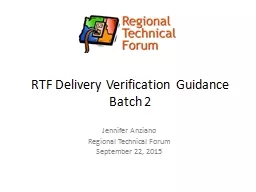 RTF Delivery Verification Guidance