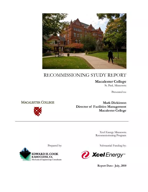 RECOMMISSIONING STUDY REPORT