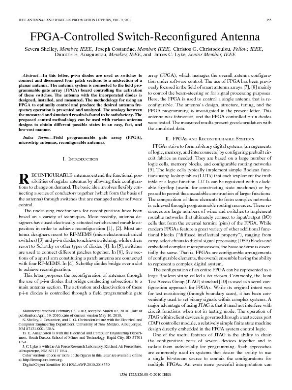 IEEEANTENNASANDWIRELESSPROPAGATIONLETTERS,VOL.9,2010FPGA-ControlledSwi