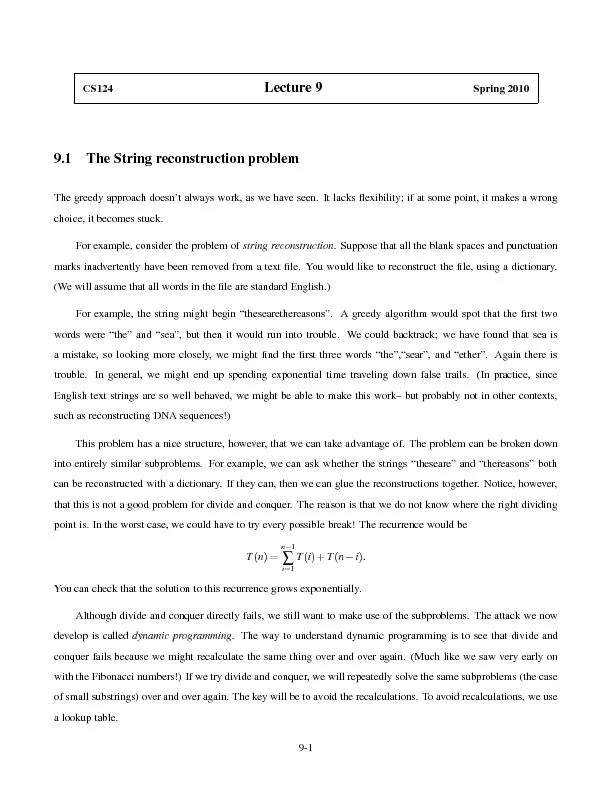 CS124Lecture9Spring2010