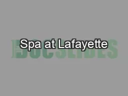 Spa at Lafayette