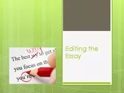 Editing the Essay
