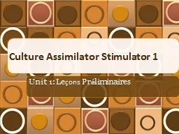 Culture Assimilator Stimulator 1