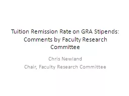 Tuition Remission Rate on GRA Stipends: Comments by Faculty