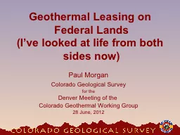 Geothermal Leasing on Federal Lands