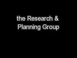 the Research & Planning Group