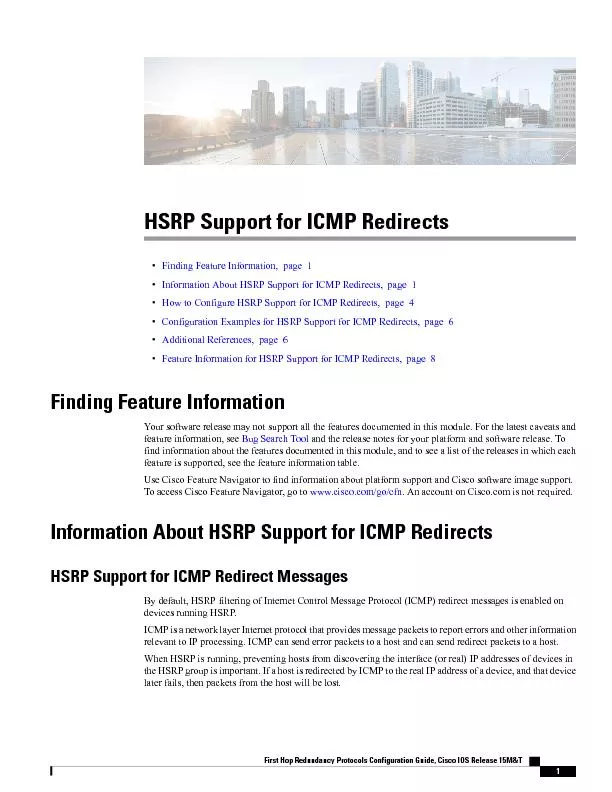 HSRP Support for ICMP Redirects