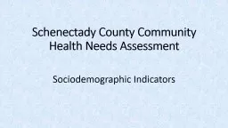 Schenectady County Community Health Needs Assessment