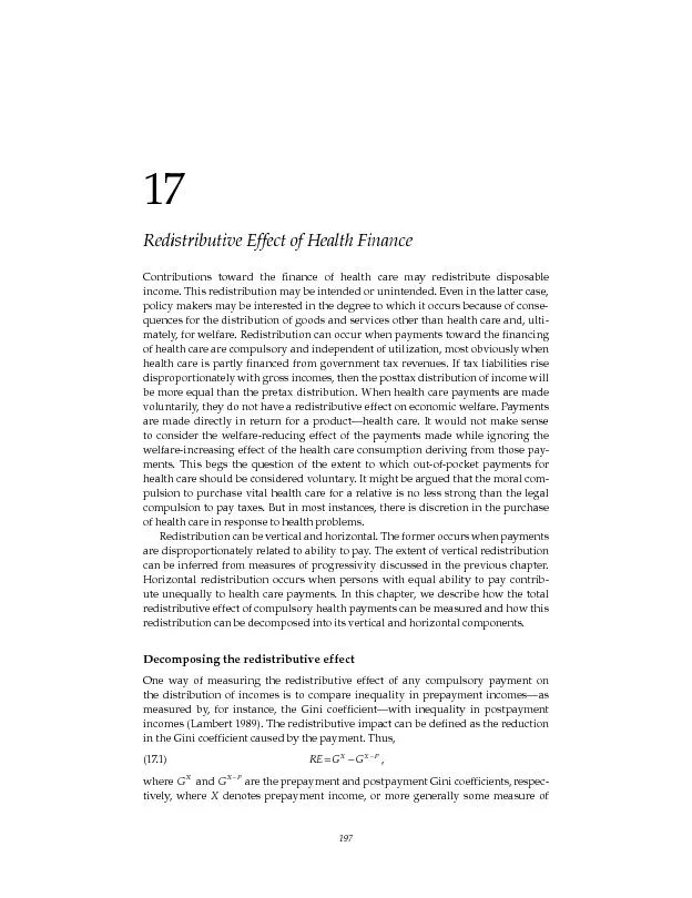 Redistributive Effect of Health Finance 199estimate of reranking (Aro