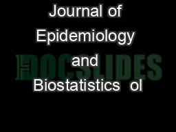 Journal of Epidemiology and Biostatistics  ol