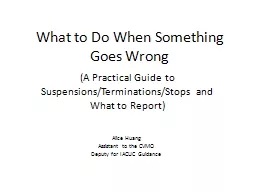 What to Do When Something Goes Wrong