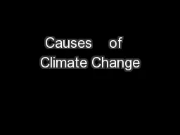 Causes    of   Climate Change
